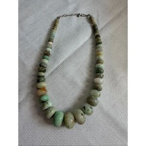 Jay King Mine Finds Sterling Silver Chrysoprase Bead Necklace